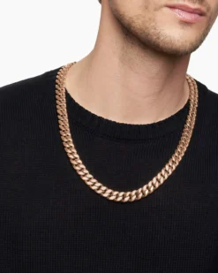 Curb Chain Necklace 18K Rose Gold, 11.5mm