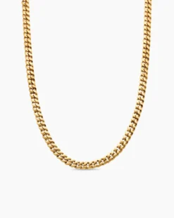 Curb Chain Necklace 18K Yellow Gold, 6mm