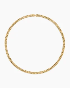 Curb Chain Necklace 18K Yellow Gold, 6mm