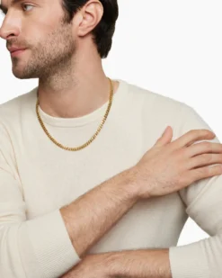 Curb Chain Necklace 18K Yellow Gold, 6mm