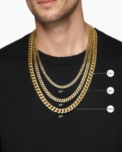 Curb Chain Necklace 18K Yellow Gold, 6mm