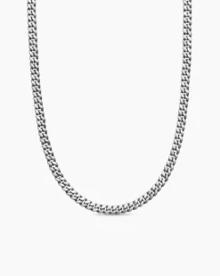 Curb Chain Necklace Platinum, 6mm