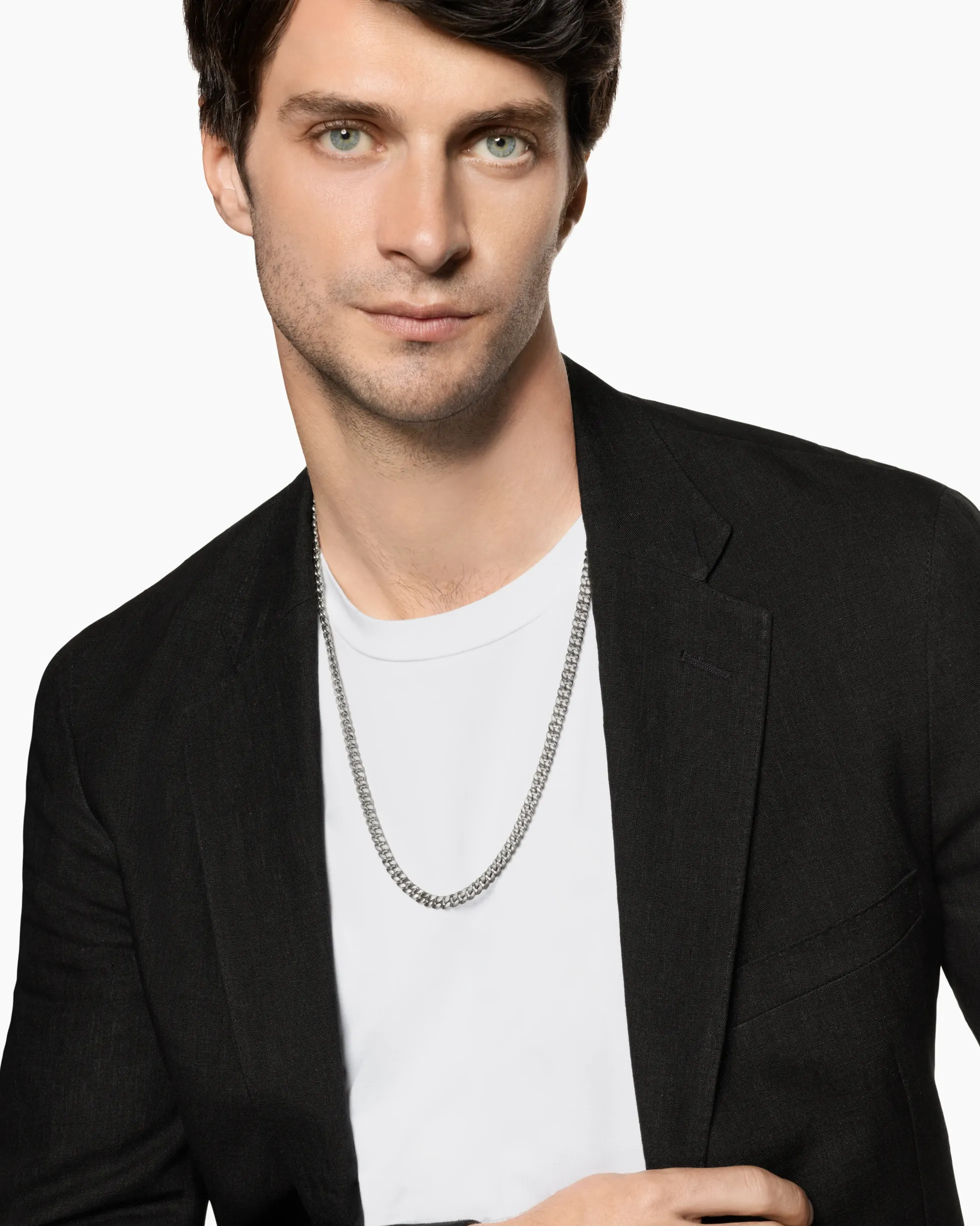Curb Chain Necklace Platinum, 6mm