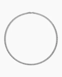 Curb Chain Necklace Platinum, 6mm