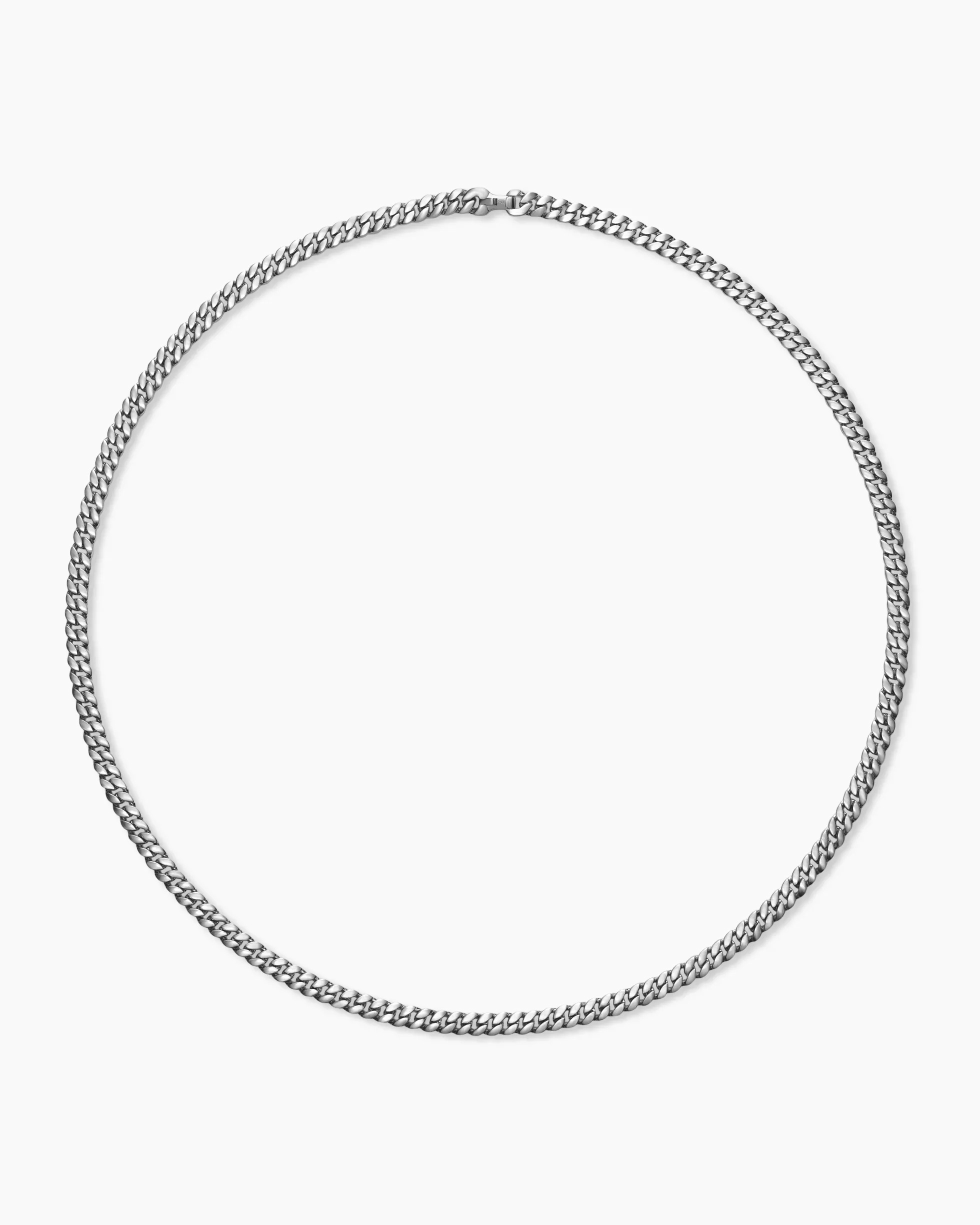 Curb Chain Necklace Platinum, 6mm