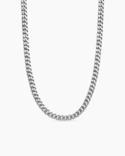 Curb Chain Necklace Platinum, 8mm