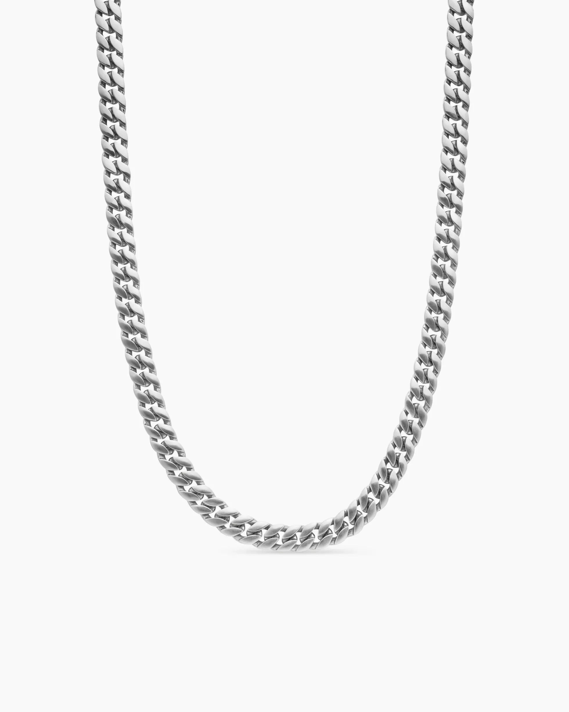 Curb Chain Necklace Platinum, 8mm