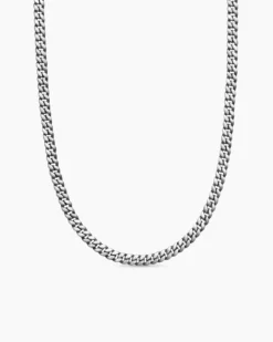 Curb Chain Necklace Sterling Silver, 6mm