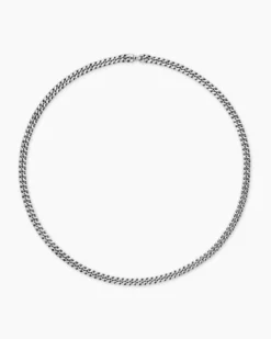 Curb Chain Necklace Sterling Silver, 6mm