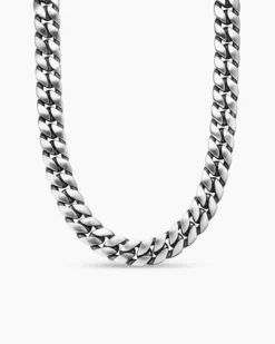 Curb Chain Necklace Sterling Silver, 18mm