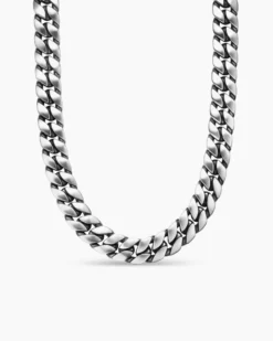 Curb Chain Necklace Sterling Silver, 18mm