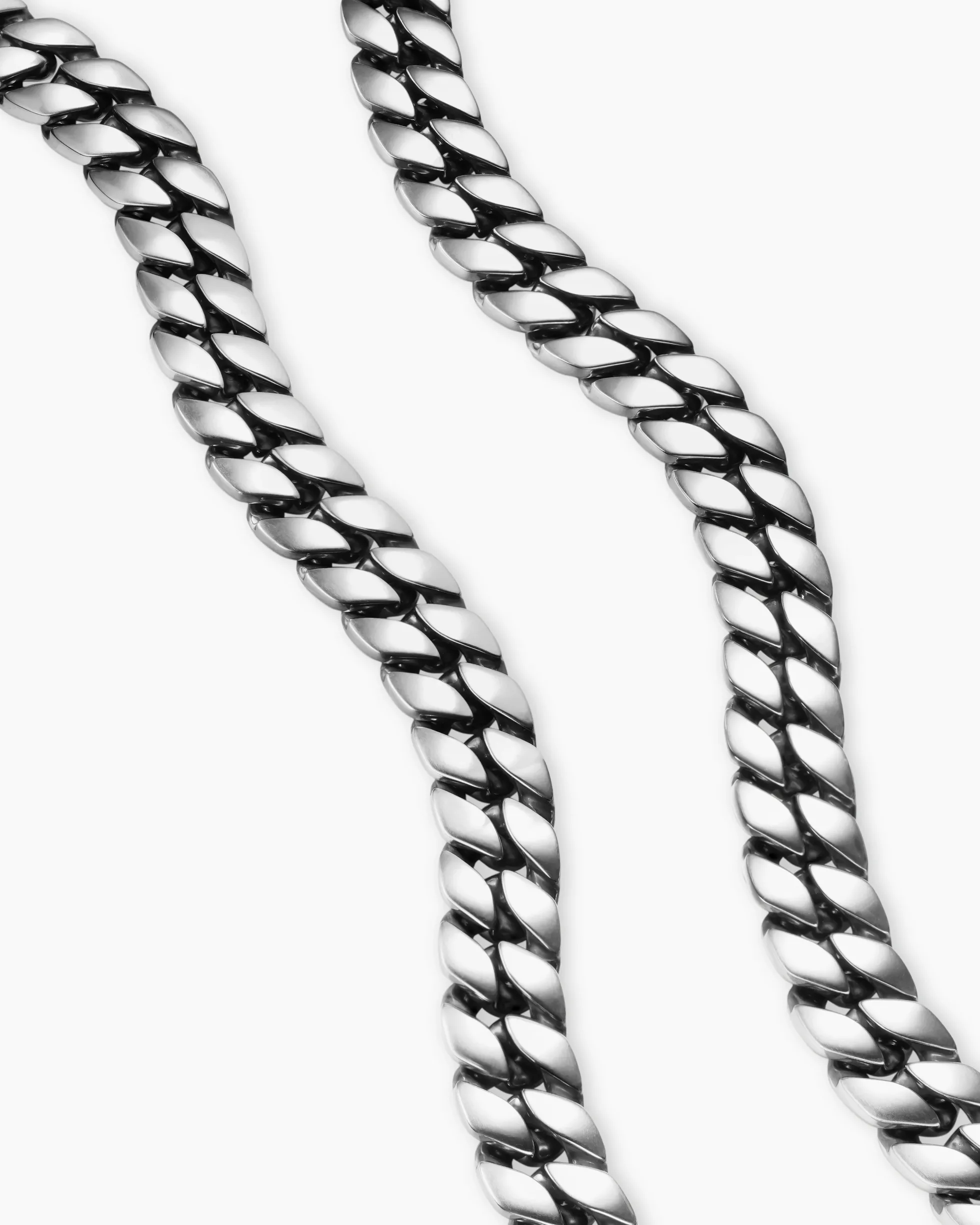 Curb Chain Necklace Sterling Silver, 18mm