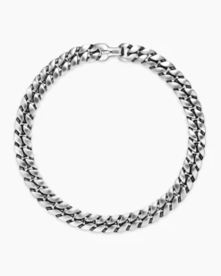 Curb Chain Necklace Sterling Silver, 18mm