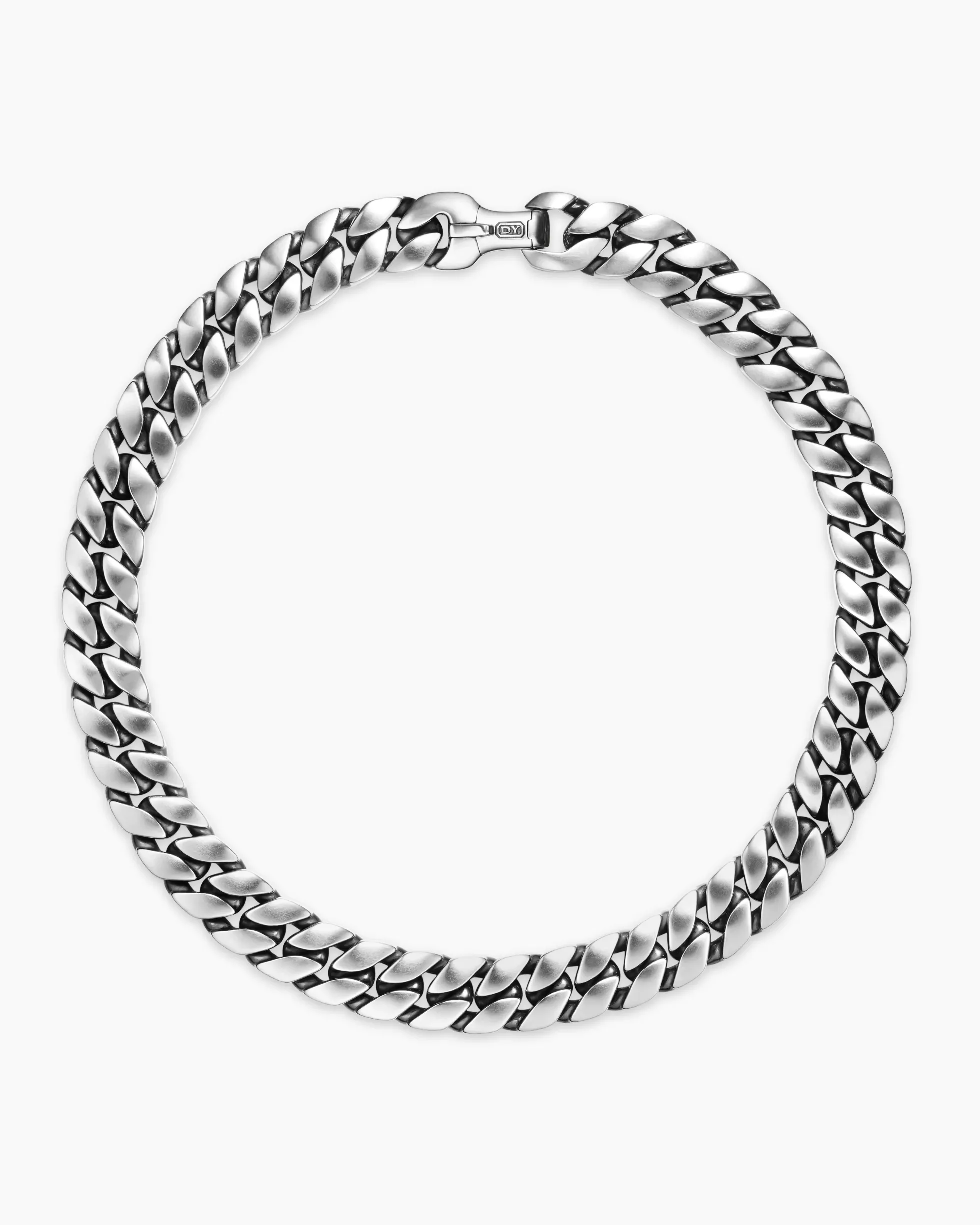 Curb Chain Necklace Sterling Silver, 18mm