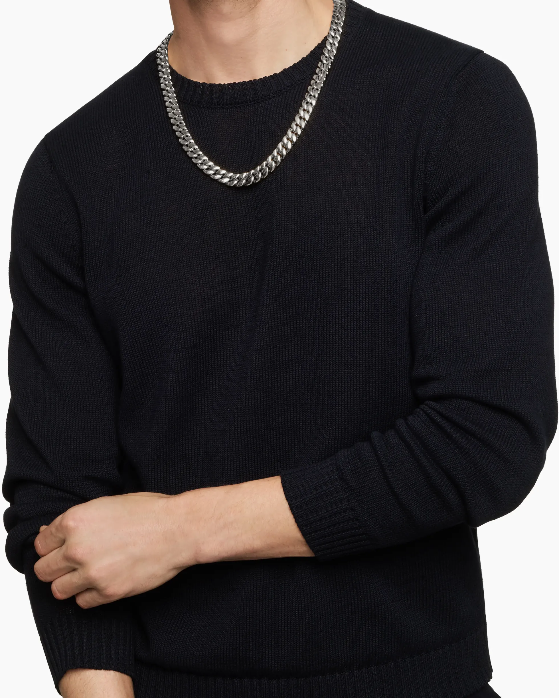 Curb Chain Necklace Sterling Silver, 11.5mm