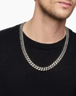 Curb Chain Necklace Sterling Silver, 11.5mm