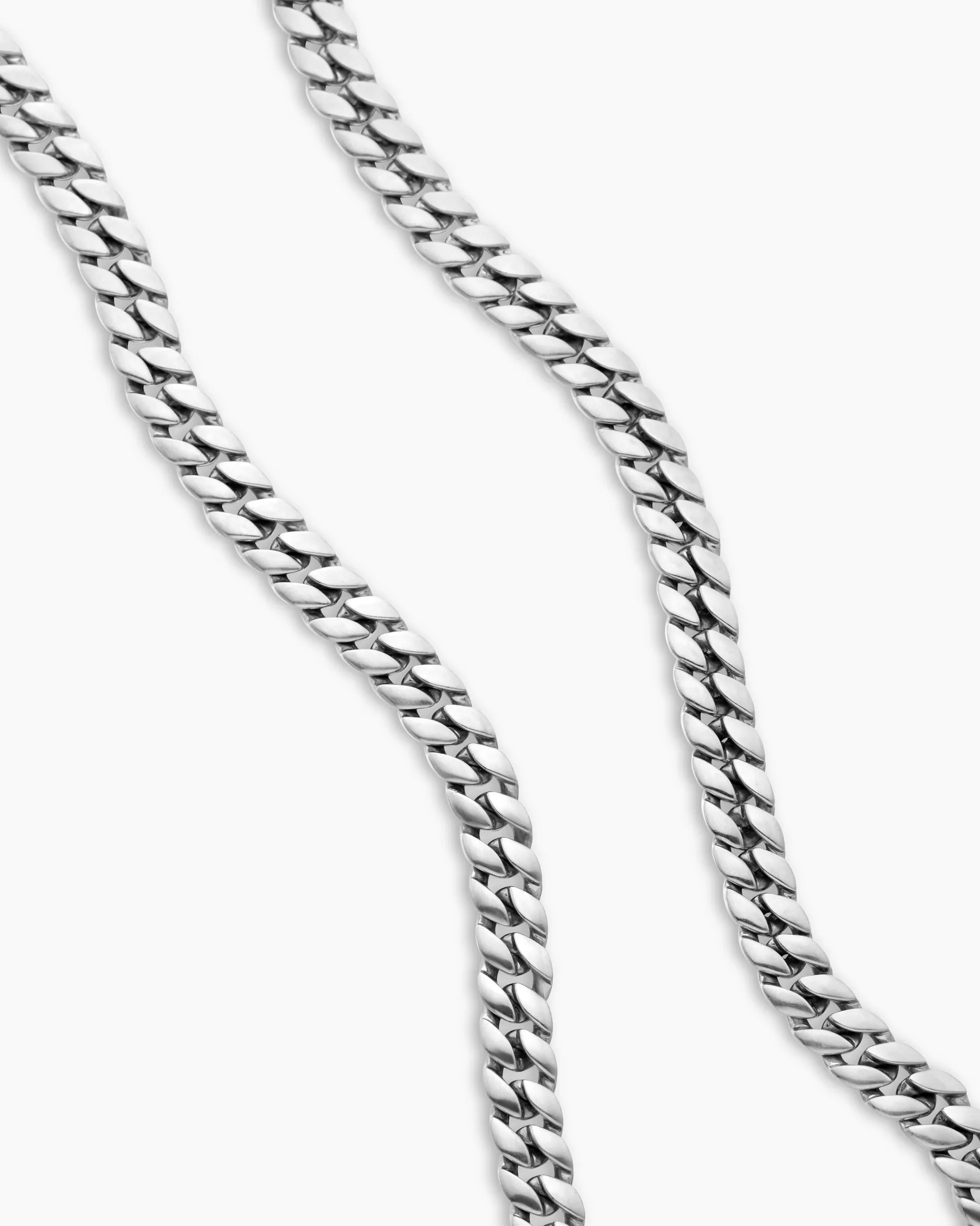 Curb Chain Necklace Sterling Silver, 8mm
