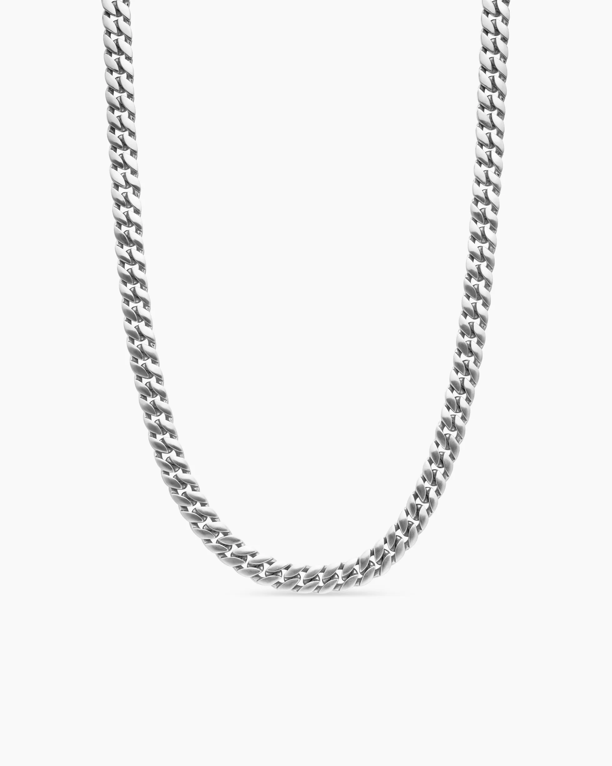 Curb Chain Necklace Sterling Silver, 8mm