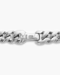 Curb Chain Necklace Sterling Silver, 8mm