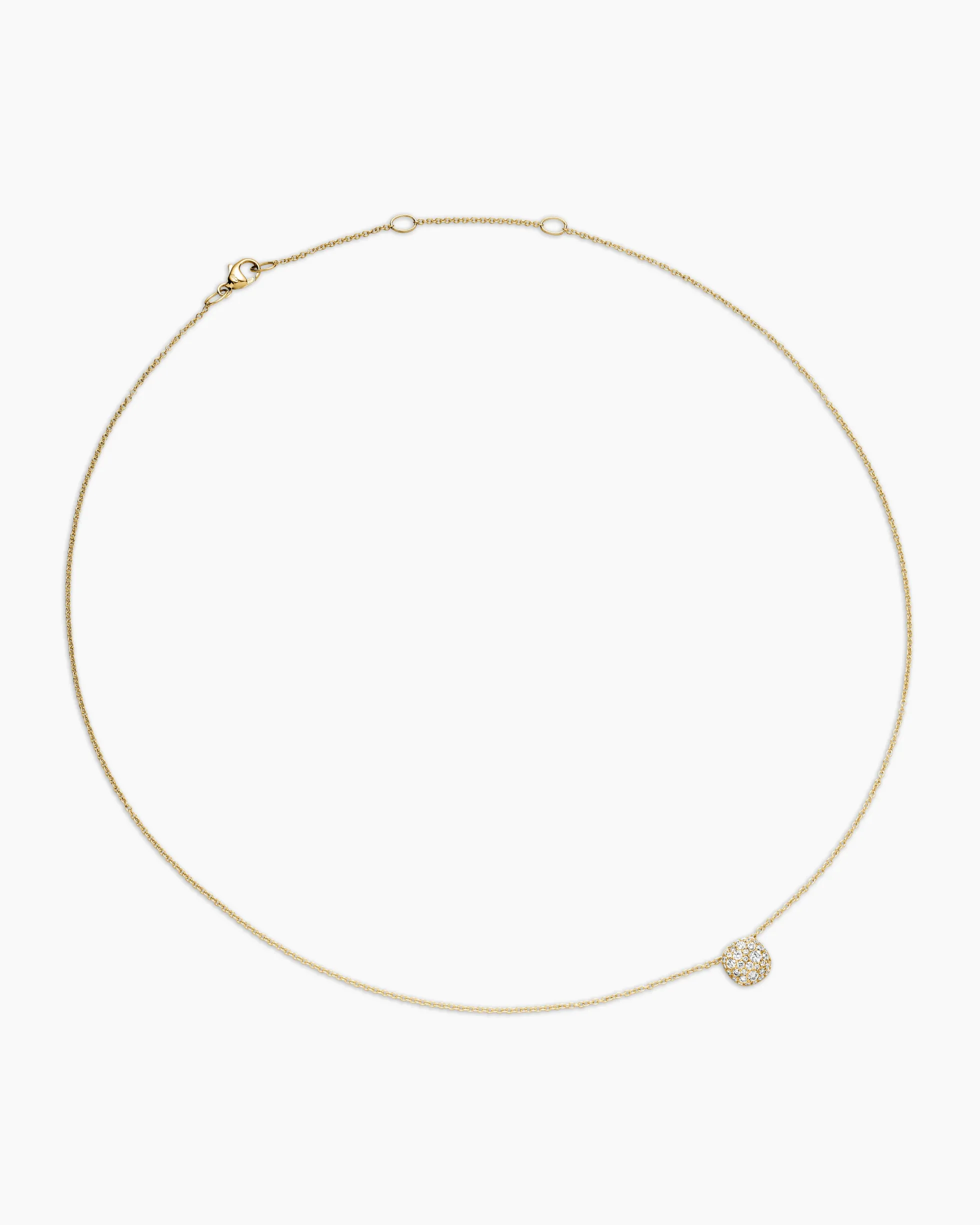 Cushion Pendant Necklace 18K Yellow Gold with Diamonds, 8mm