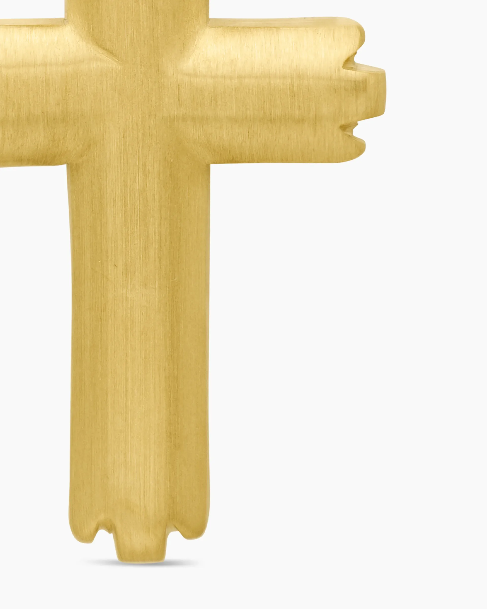 Deco Cross Pendant 18K Yellow Gold, 27mm