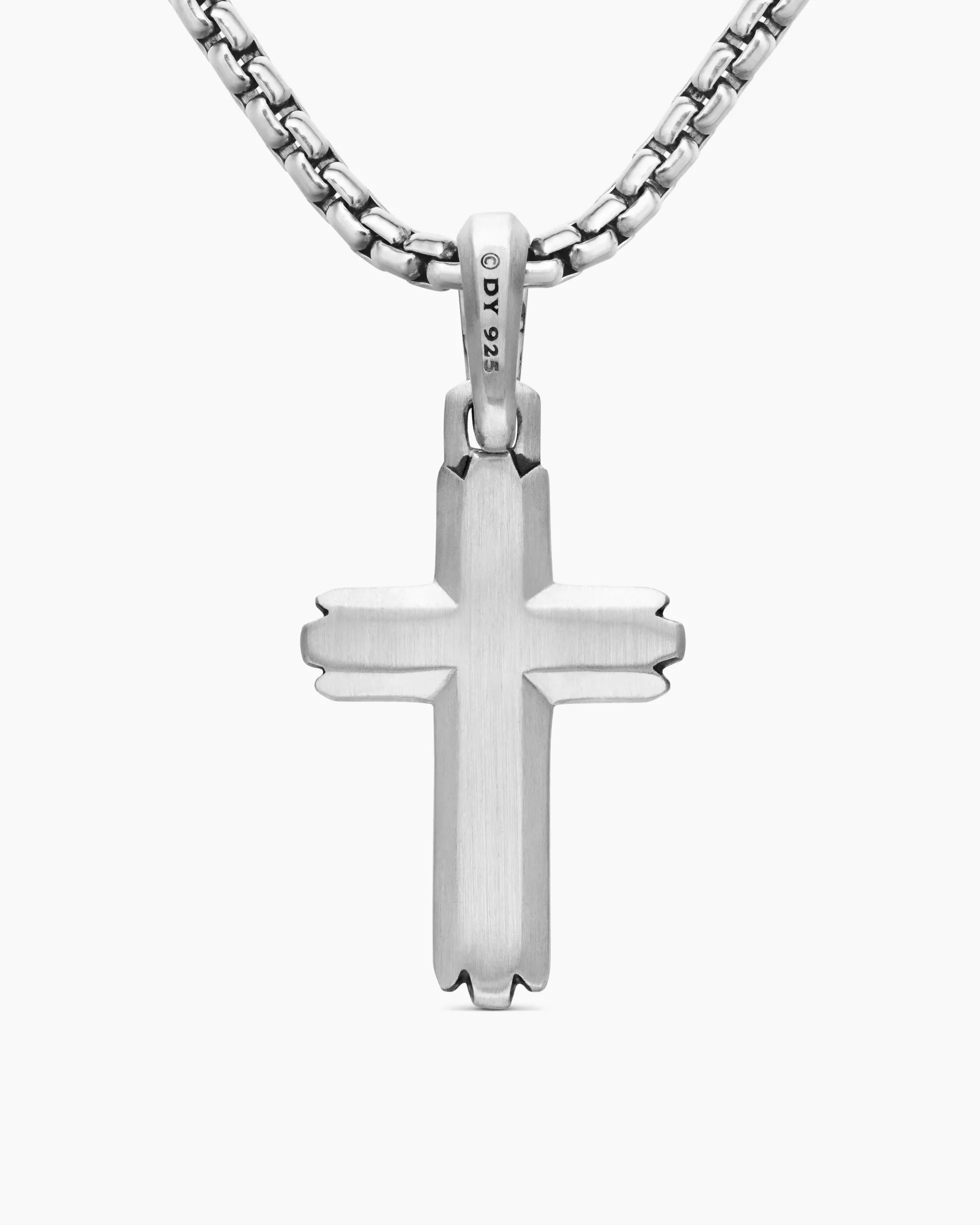 Deco Cross Pendant Sterling Silver, 27mm