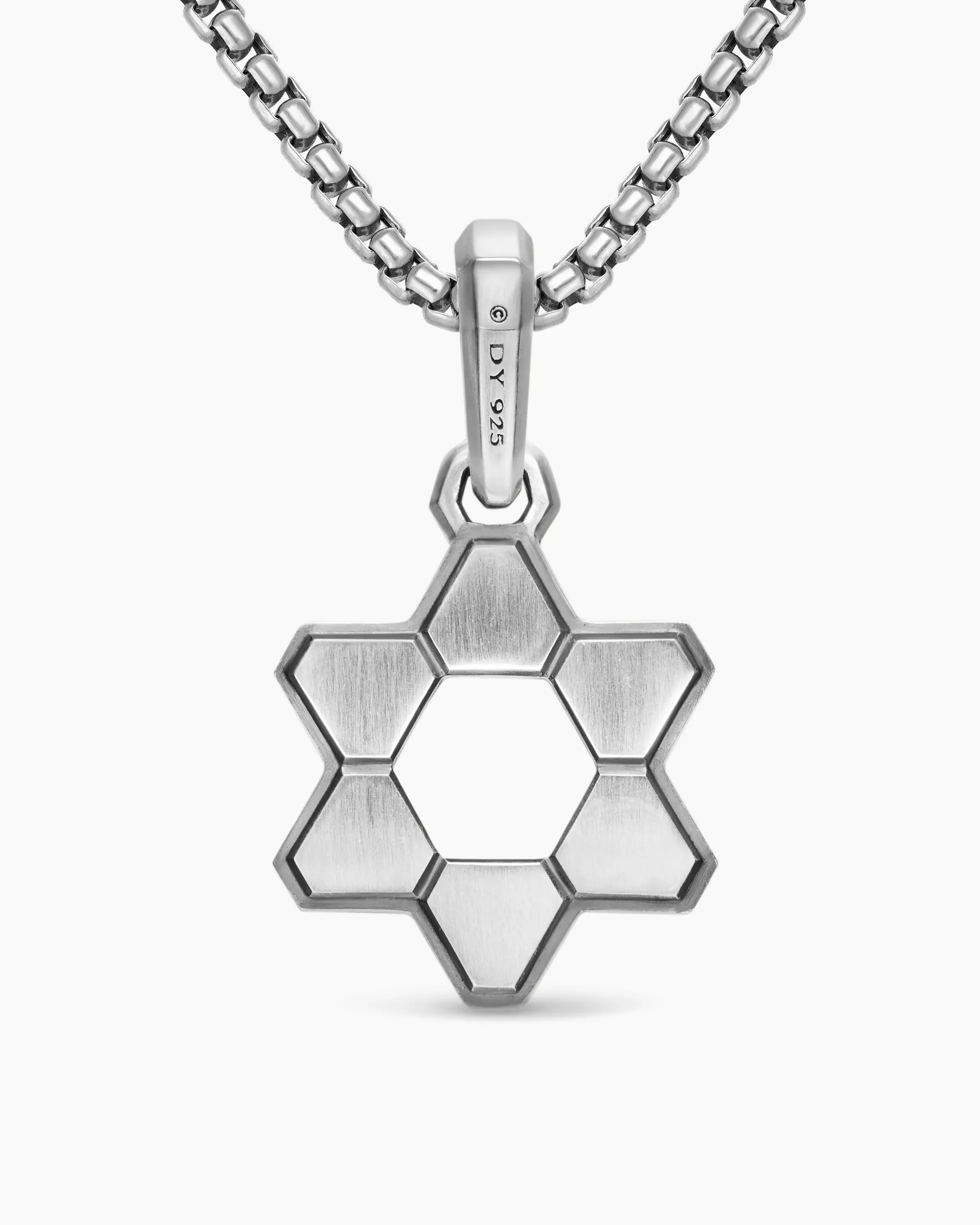 Deco Star of David Pendant Sterling Silver, 19.5mm