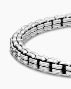 Double Box Chain Bracelet Sterling Silver, 4mm