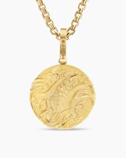 Dragon Amulet 18K Yellow Gold, 21mm
