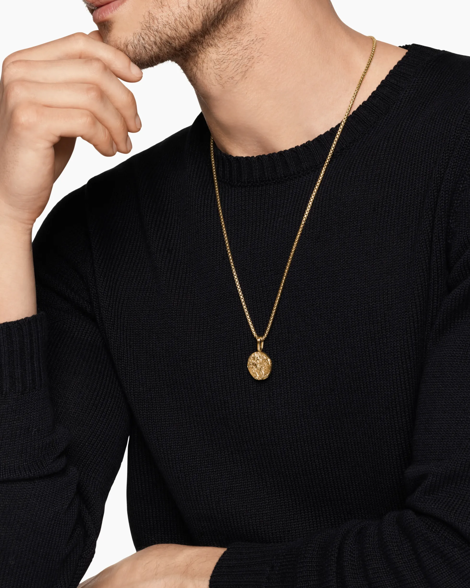 Dragon Amulet 18K Yellow Gold, 21mm