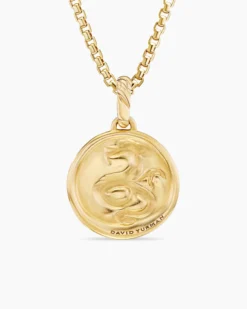 Dragon Amulet 18K Yellow Gold with Diamonds, 19mm