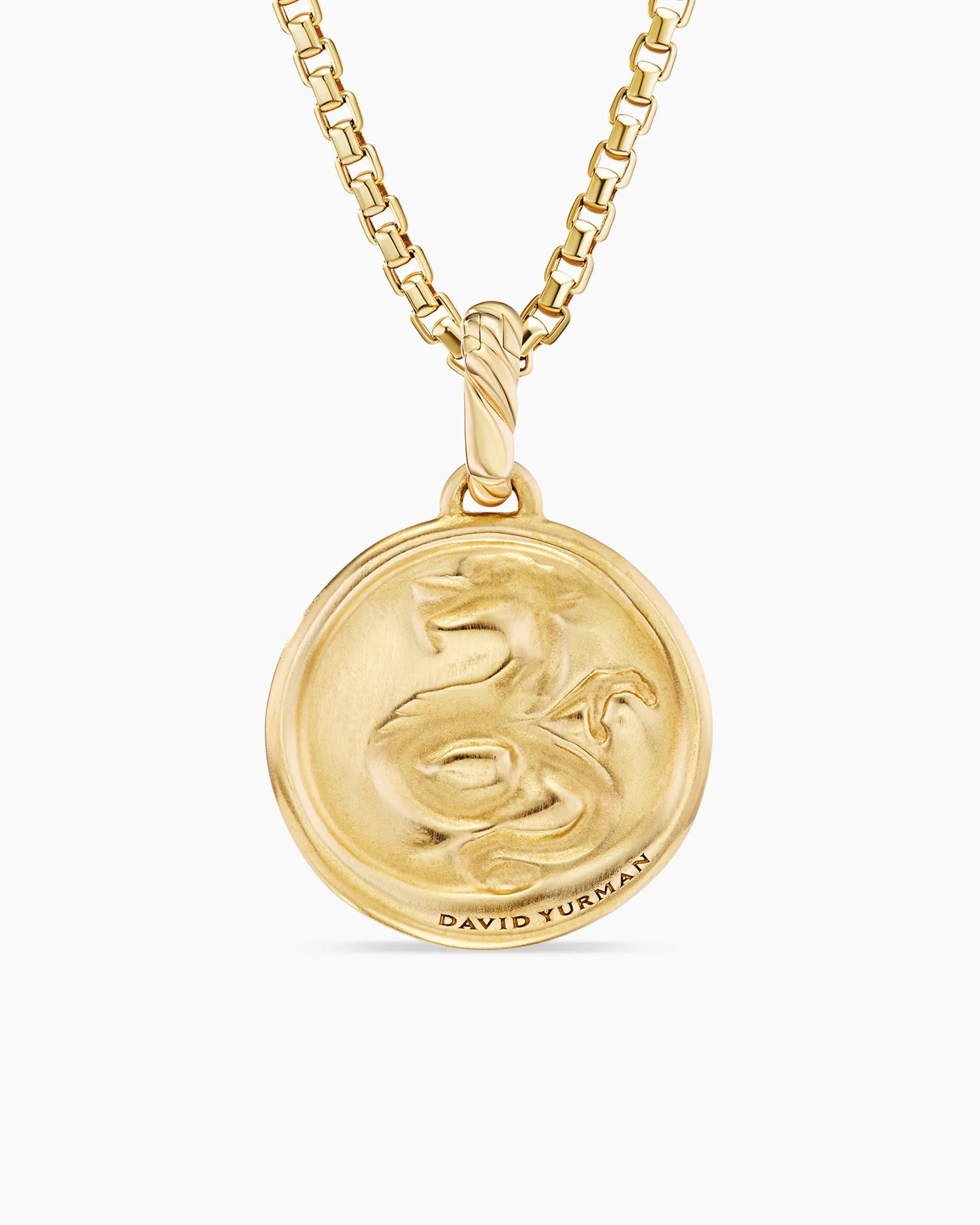 Dragon Amulet 18K Yellow Gold with Diamonds, 19mm