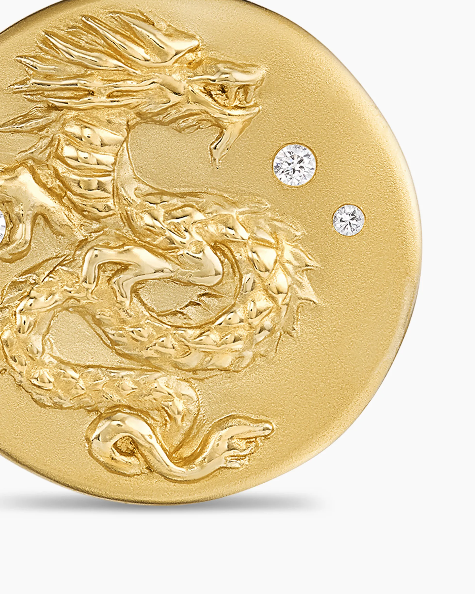 Dragon Amulet 18K Yellow Gold with Diamonds, 19mm