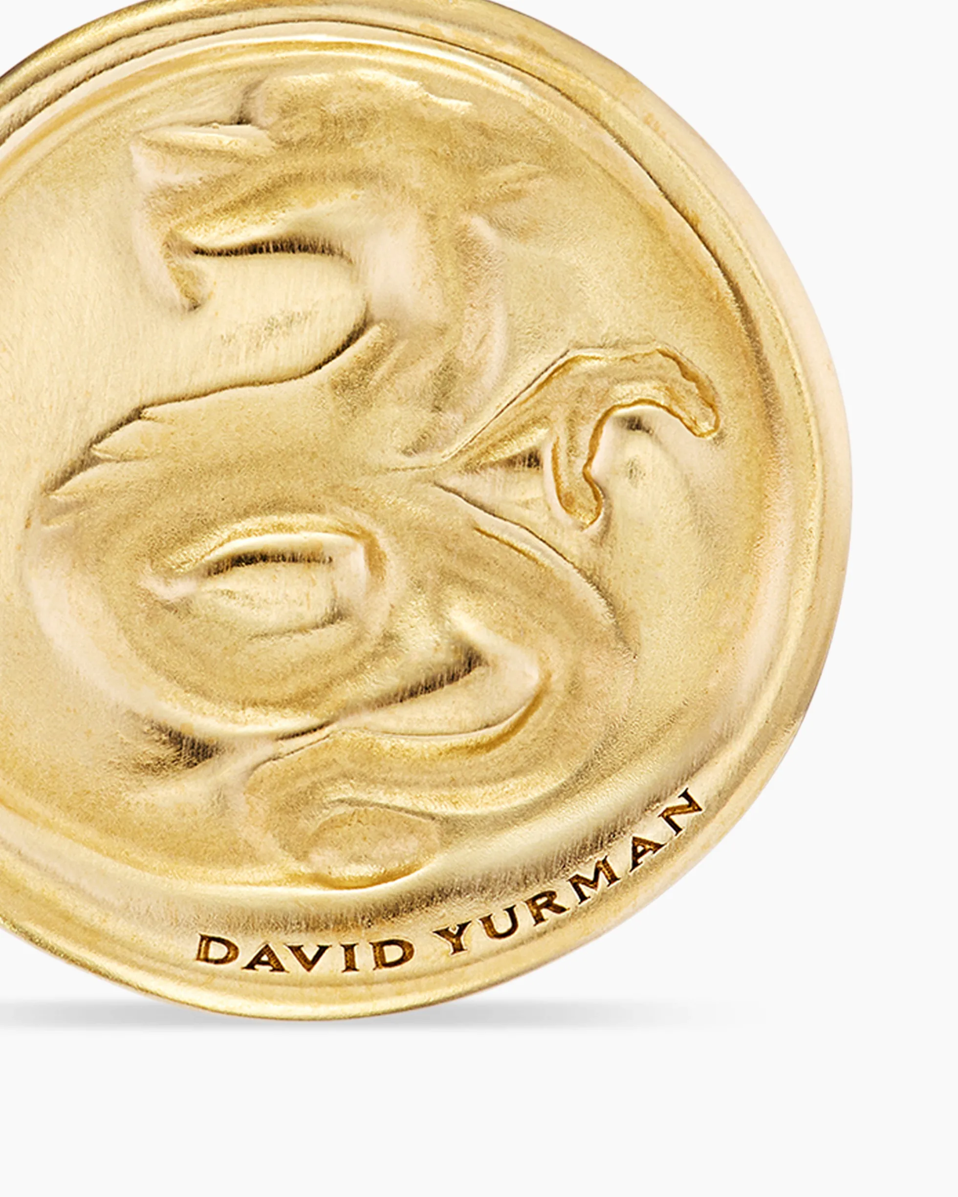 Dragon Amulet 18K Yellow Gold with Diamonds, 19mm
