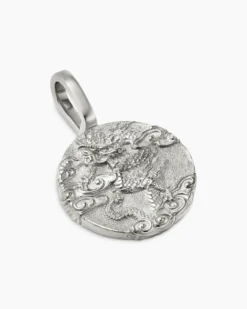 Dragon Amulet Sterling Silver, 21mm