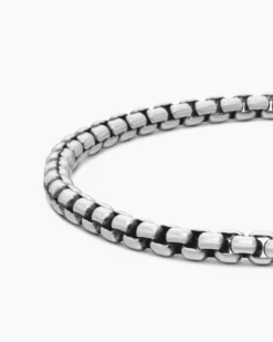 DY Bel Aire Box Chain Bracelet Sterling Silver with 14K Yellow Gold, 4mm