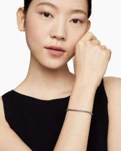DY Bel Aire Box Chain Bracelet Sterling Silver with 14K Yellow Gold, 4mm