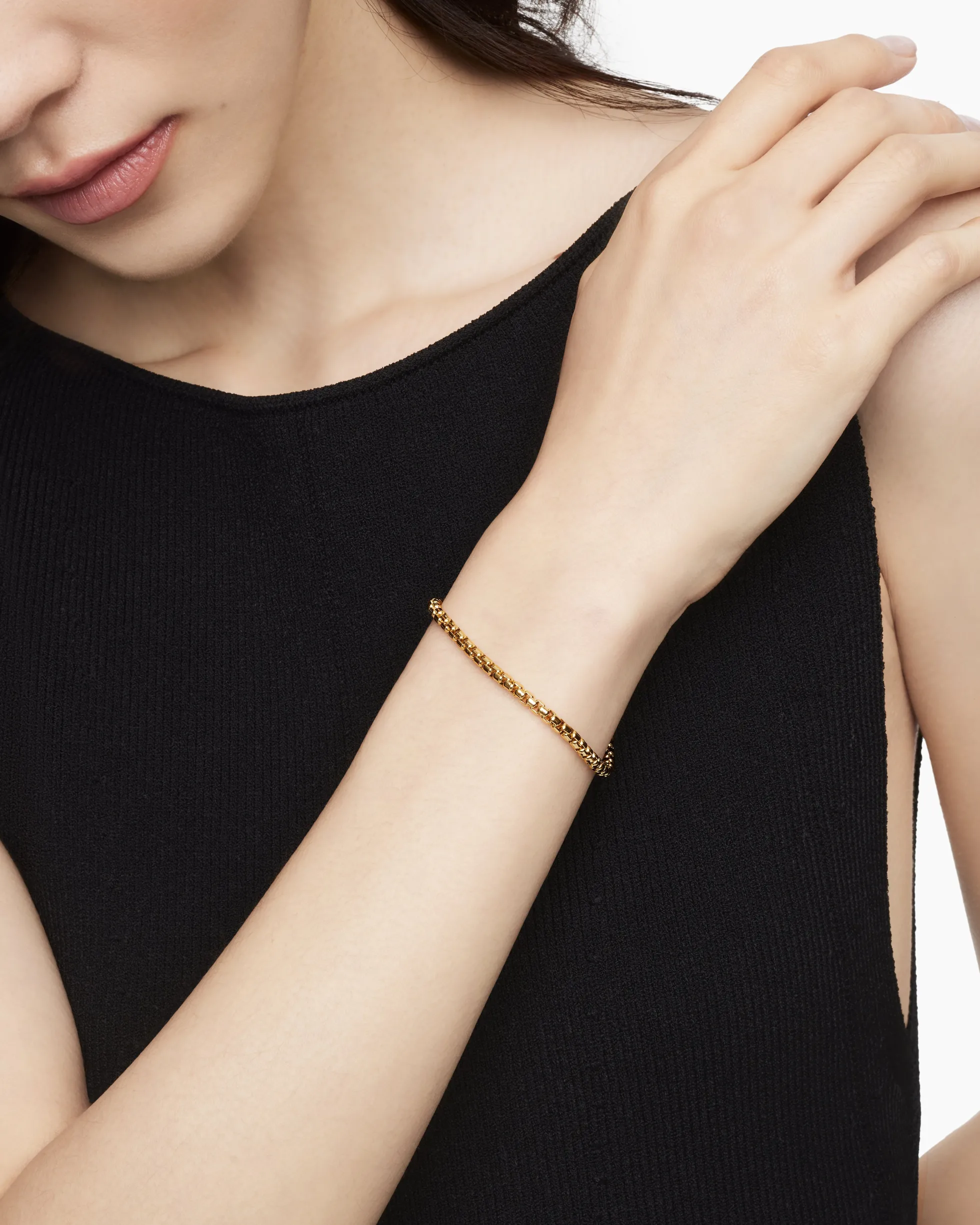 DY Bel Aire Box Chain Bracelet 18K Yellow Gold, 4mm