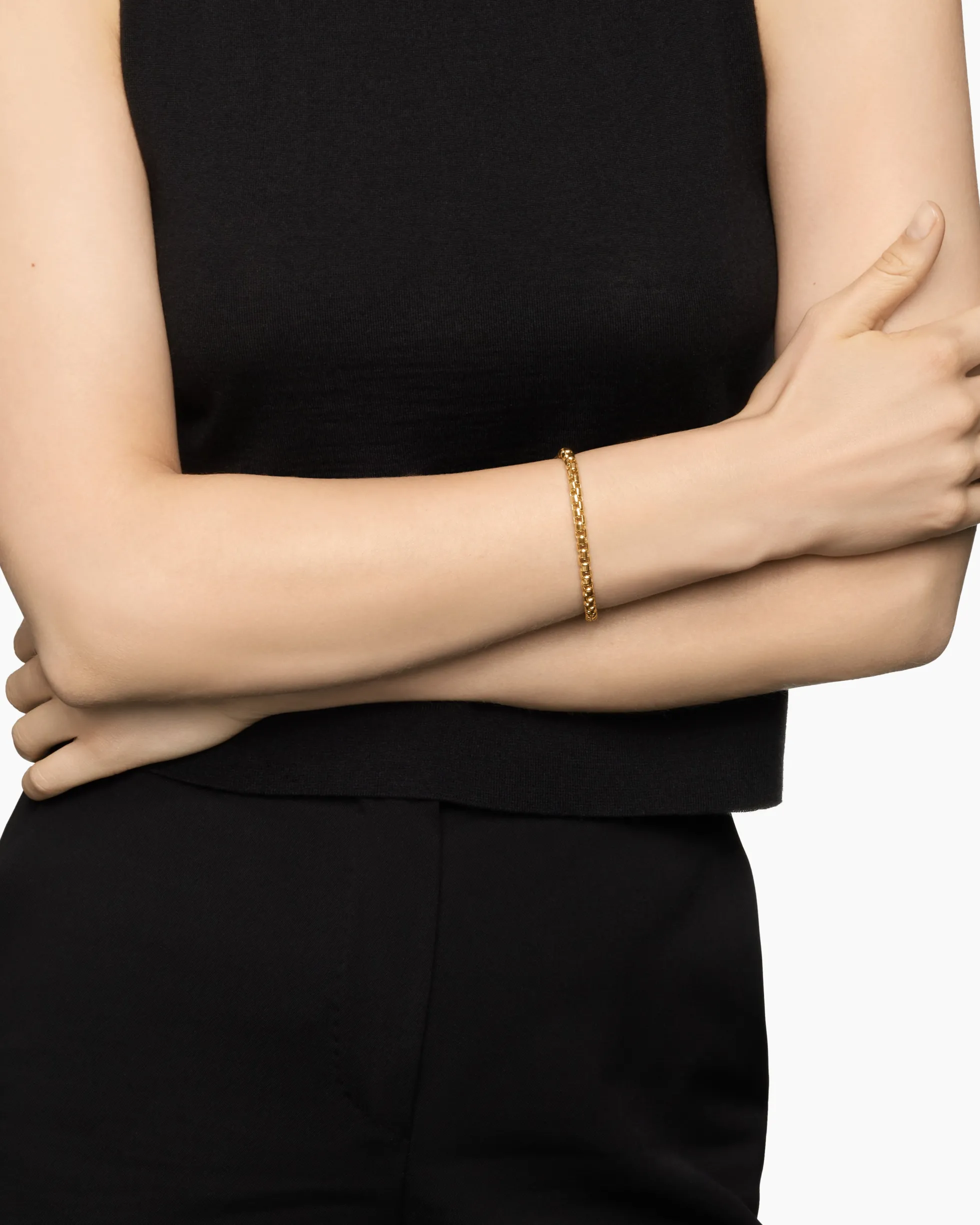 DY Bel Aire Box Chain Bracelet 18K Yellow Gold, 5.2mm