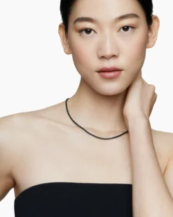 DY Bel Aire Color Box Chain Necklace Black Acrylic with 14K Yellow Gold, 2.7mm