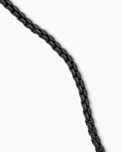 DY Bel Aire Color Box Chain Necklace Black Acrylic with 14K Yellow Gold, 2.7mm