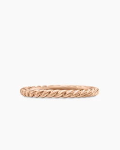 DY Cable Band Ring 18K Rose Gold, 2mm