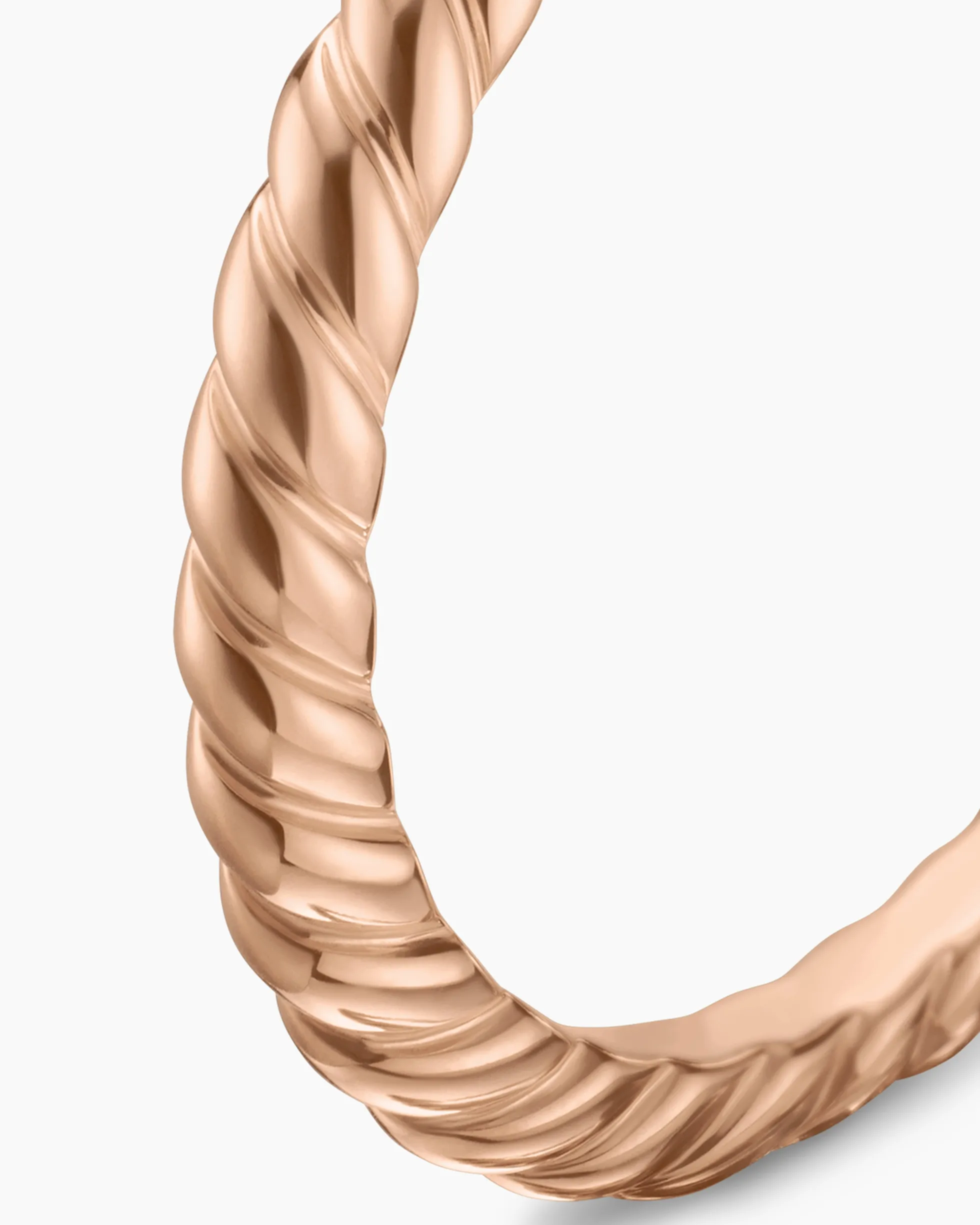 DY Cable Band Ring 18K Rose Gold, 2mm