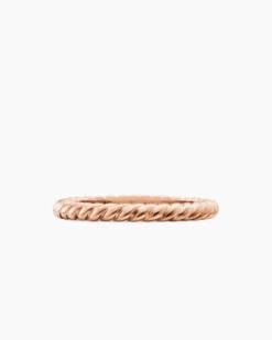 DY Cable Band Ring 18K Rose Gold, 2.45mm