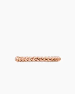 DY Cable Band Ring 18K Rose Gold, 2.45mm
