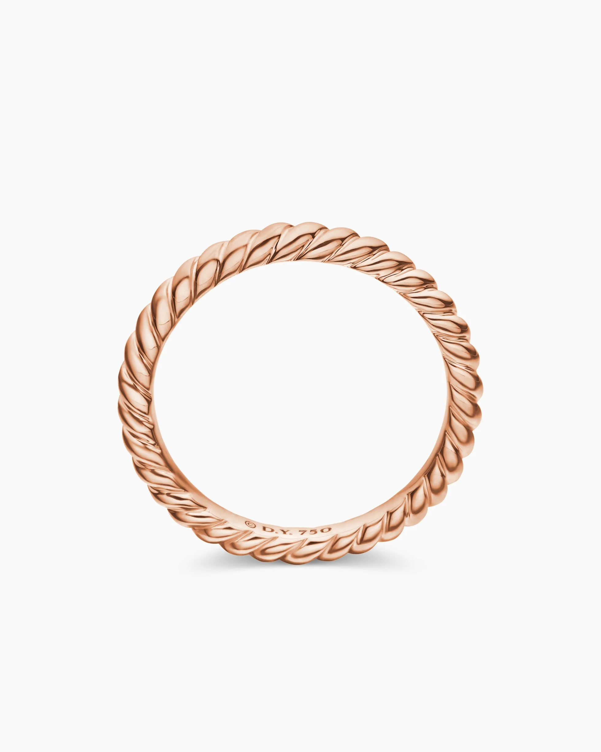 DY Cable Band Ring 18K Rose Gold, 2.45mm
