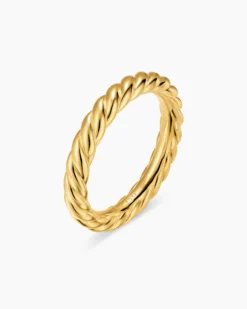DY Cable Band Ring 18K Yellow Gold, 3mm
