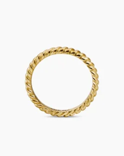 DY Cable Band Ring 18K Yellow Gold, 2mm