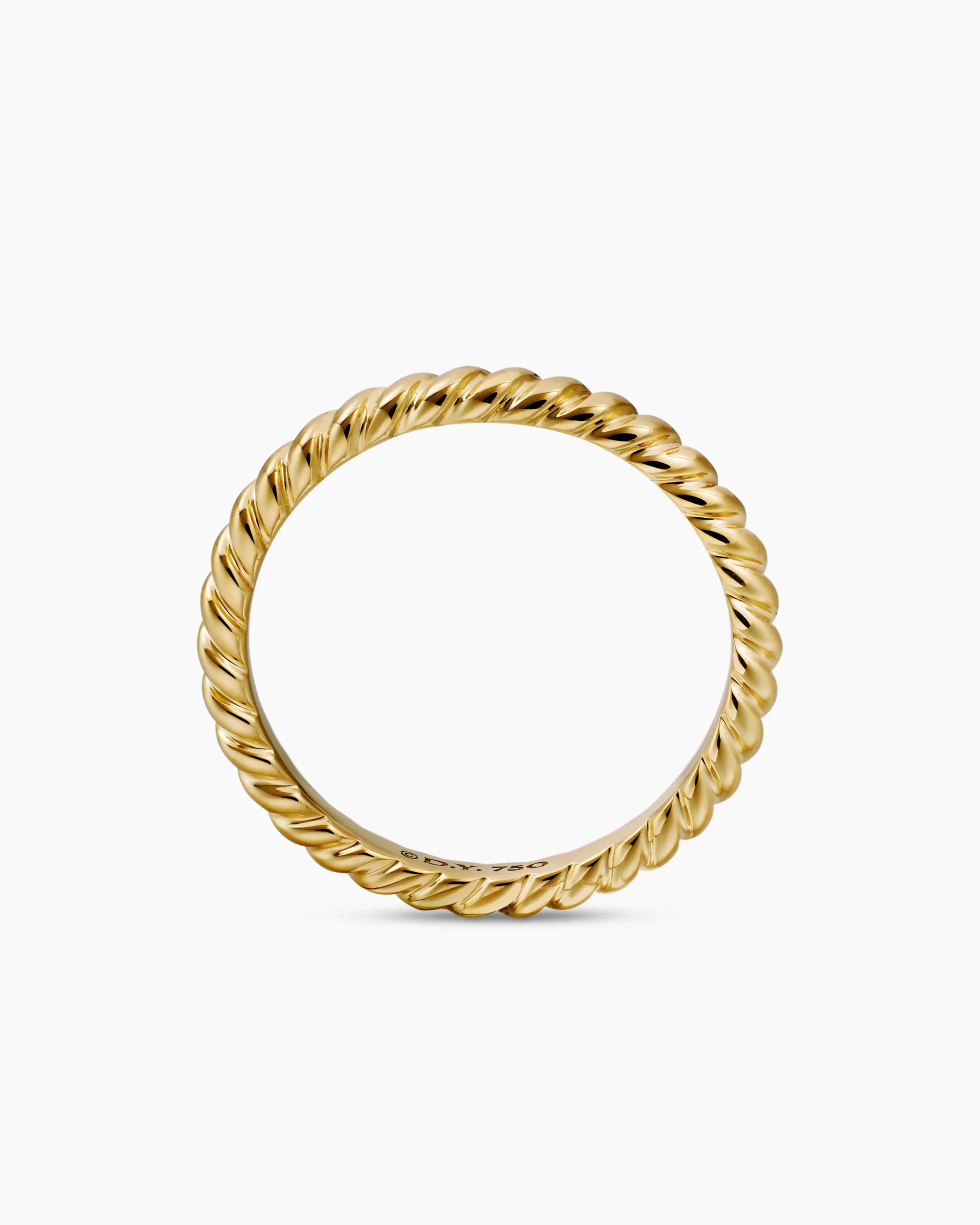 DY Cable Band Ring 18K Yellow Gold, 2mm