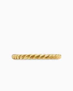 DY Cable Band Ring 18K Yellow Gold, 2mm